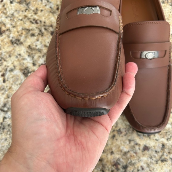 New With Box. Mens Brown Coach Loafers with Signature Coin Size 10 - Picture 2 of 10